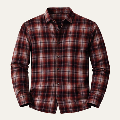 Men's Plaid Flannel Shirt Casual Button Down - Vonnera