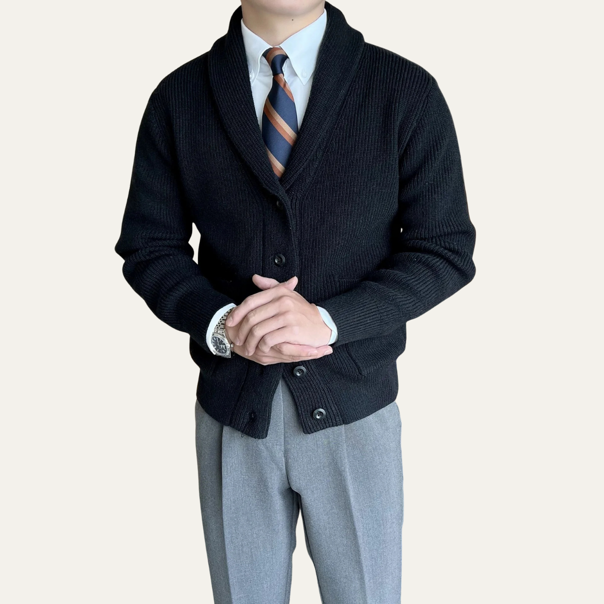 Men's Soft Knit Cardigan Button Up Winter Sweater