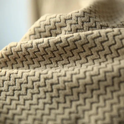 Men's Thick Fleece Half Zip Sweater Waffle Knit