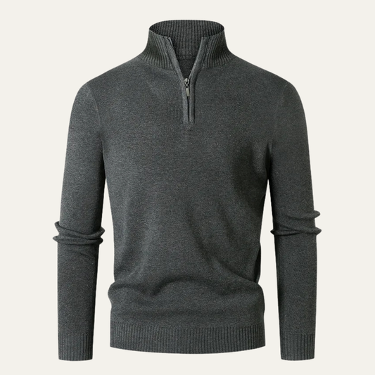 Men's High Collar Quarter Zip Sweater Knit - Vonnera