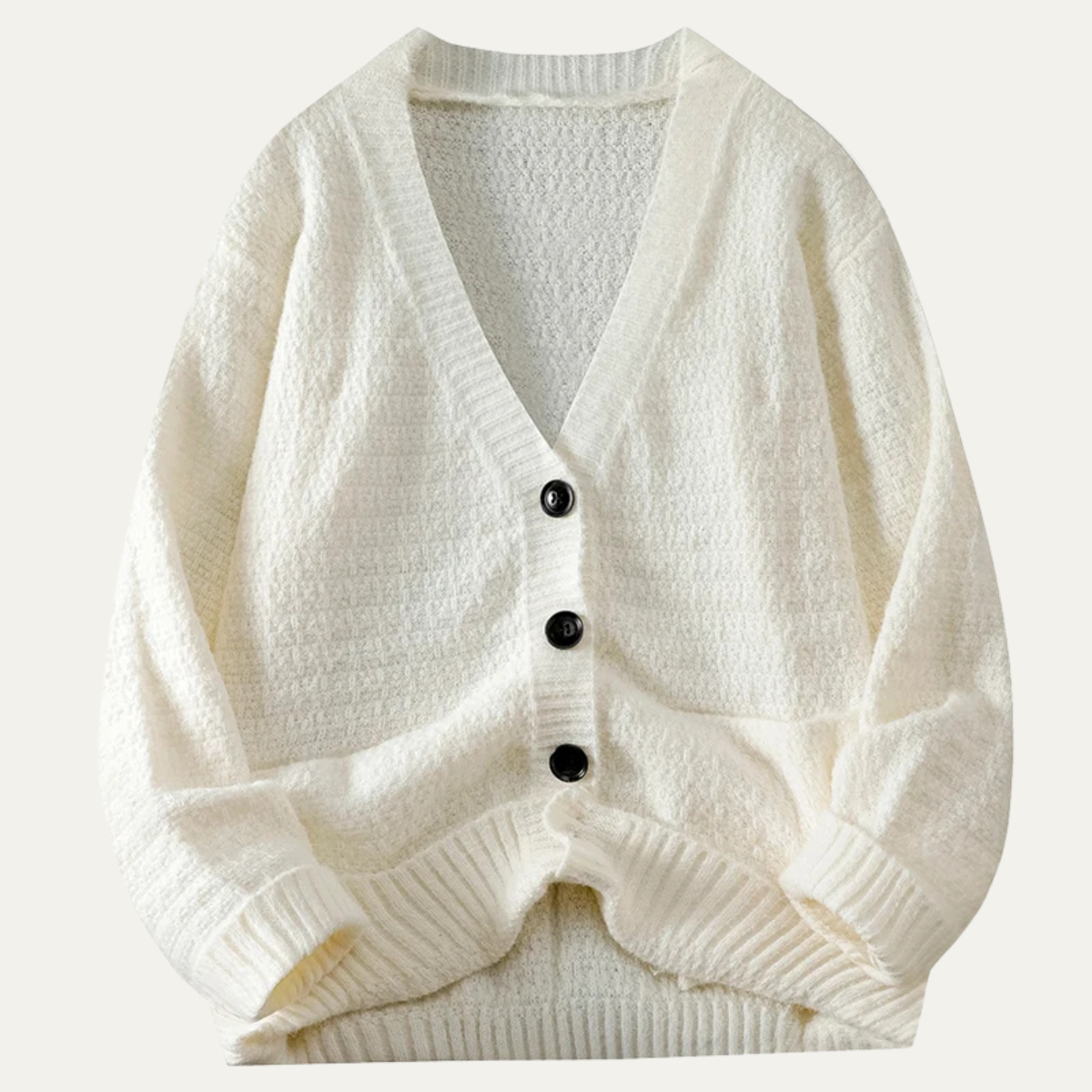 Men's V Neck Knit Cardigan Button Up Sweater