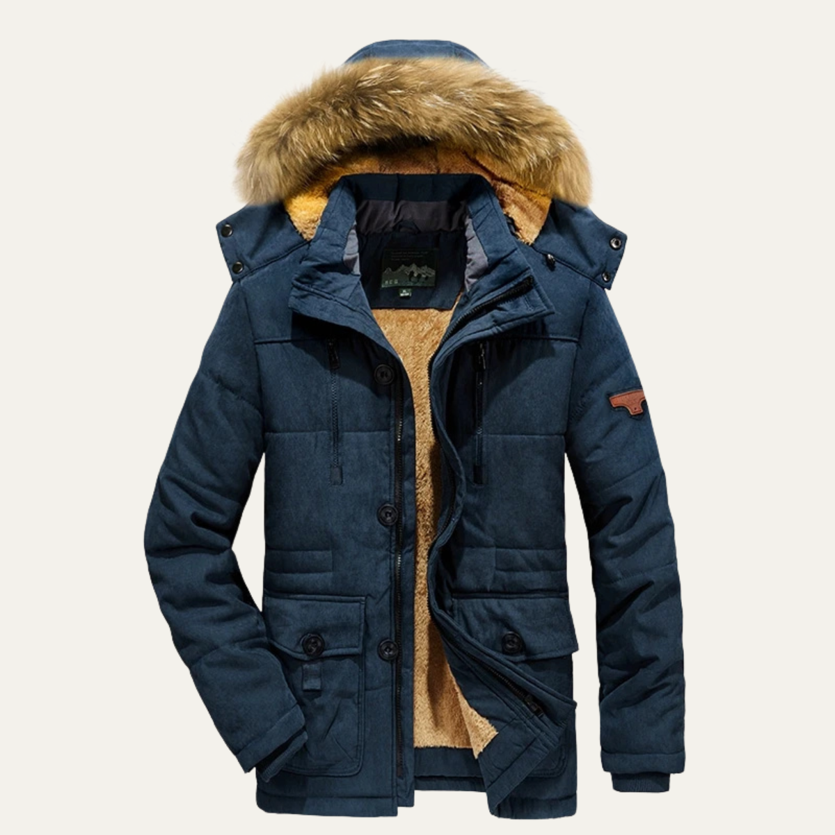 Men's Thick Fleece Hooded Parka Jacket - Vonnera