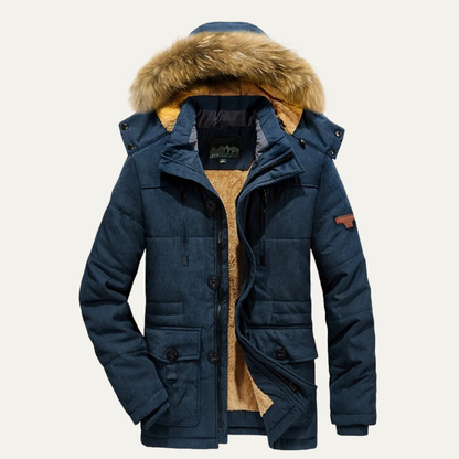 Men's Thick Fleece Hooded Parka Jacket - Vonnera