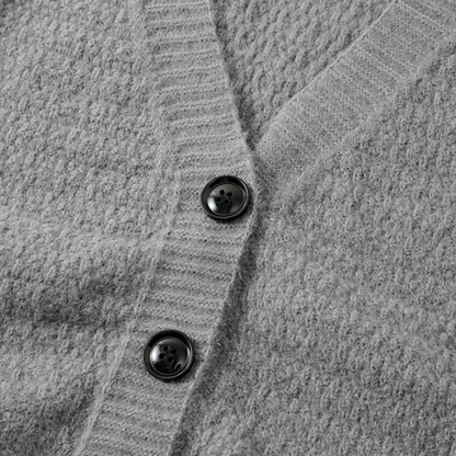 Men's V Neck Knit Cardigan Button Up Sweater
