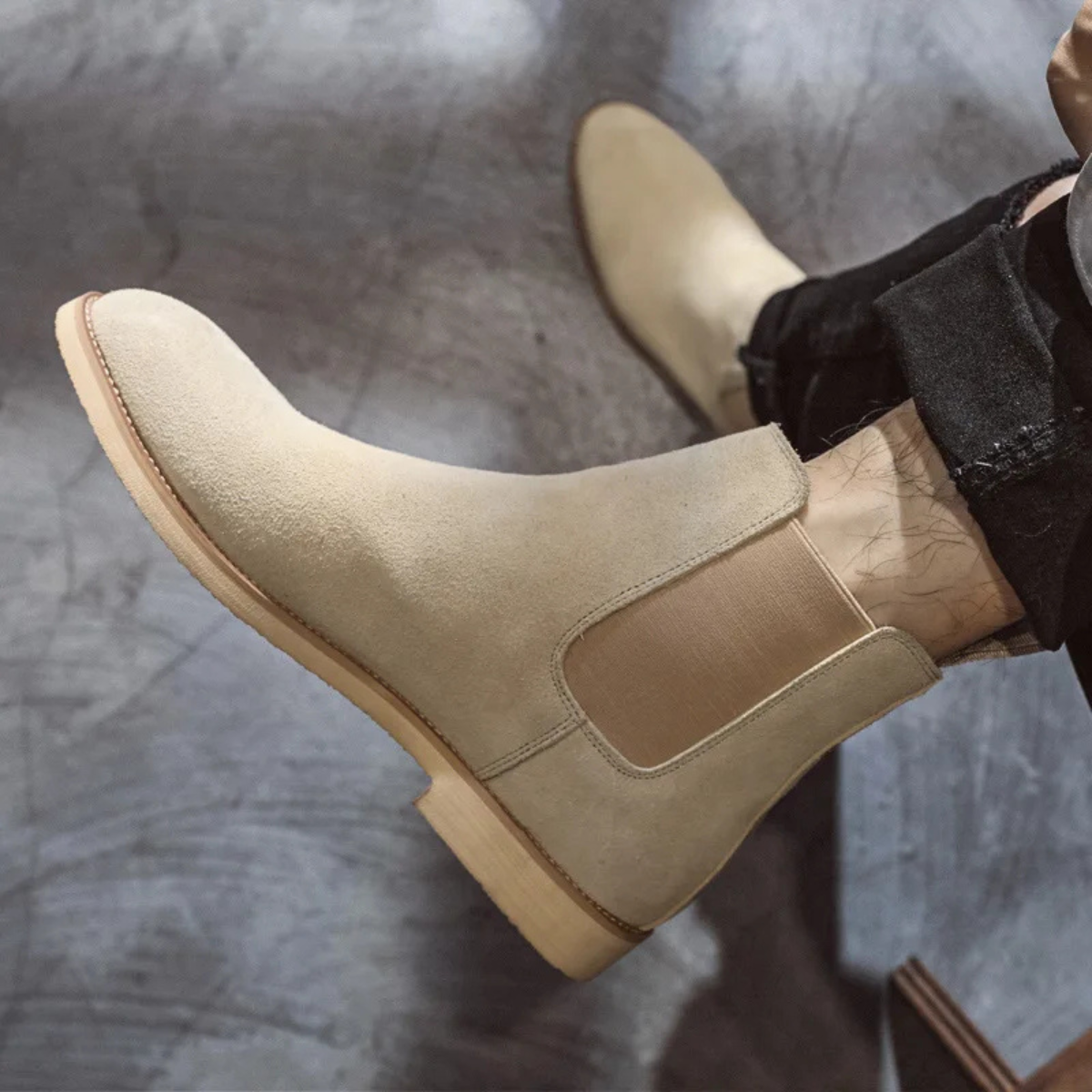 Men's Suede Chelsea Boots Ankle Brown