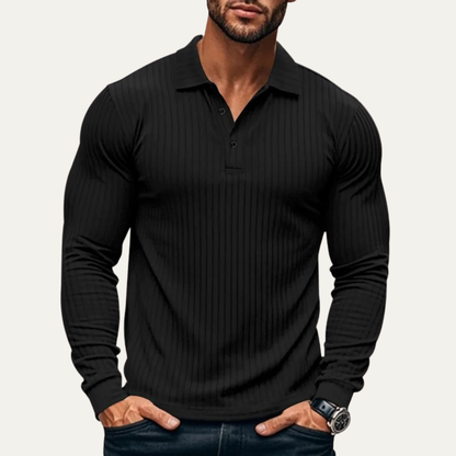 Men's Knitted Polo Shirt Ribbed Sorrento