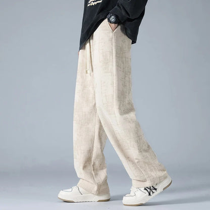 Men's Relaxed Fit Ribbed Drawstring Pants Casual Comfort - Vonnera