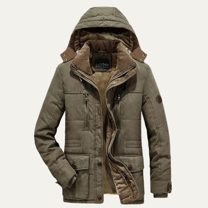 Men's Warm Winter Hooded Parka Jacket