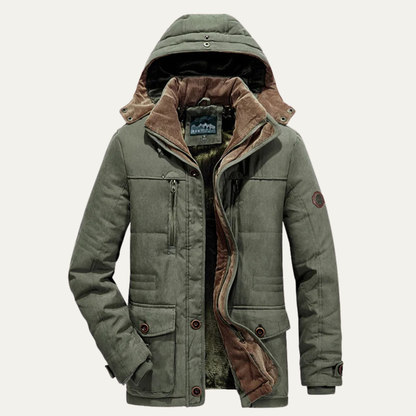 Men's Warm Winter Hooded Parka Jacket