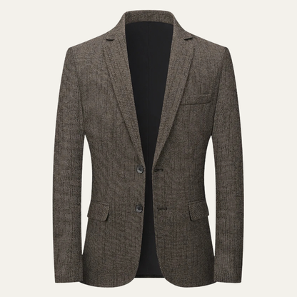 Men's Classic Slim Fit Blazer Two Button Wool Navy - Vonnera