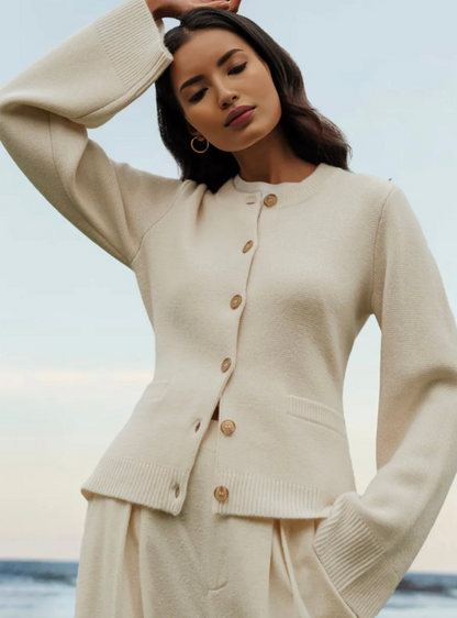 Women's Long Sleeve Flare Sweater Cozy Knit - Vonnera