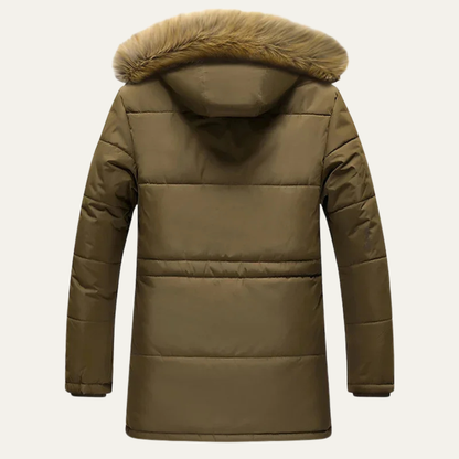 Men's Winter Parka Jacket Fur Hooded Warm