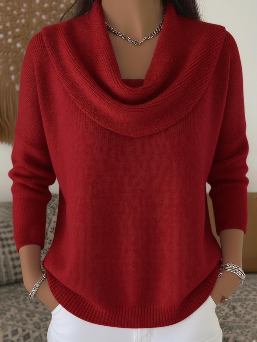 Women's Long Sleeve Cowl Neck Sweater - Vonnera