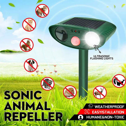 Solar Ultrasonic Animal Repeller Motion Activated - Vonnera
