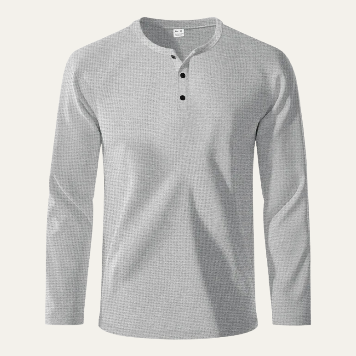 Men's Thermal Henley Shirt Waffle Pattern