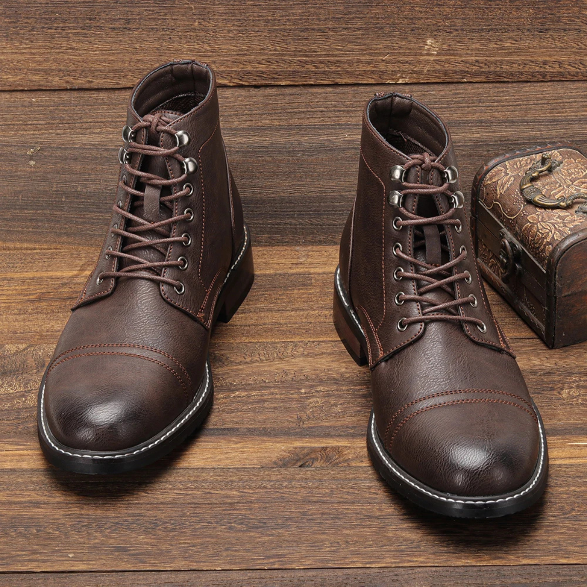 Porto Cervo Men's Leather Ankle Boots - Vonnera