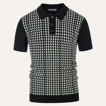 Amarone Men's Knit Polo Contrast Pattern Shirt - Vonnera