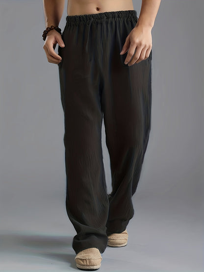 Men's Linen Trousers Breathable Beige - Vonnera