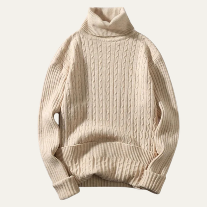 Men's Cable Knit Turtleneck Sweater Warm - Vonnera