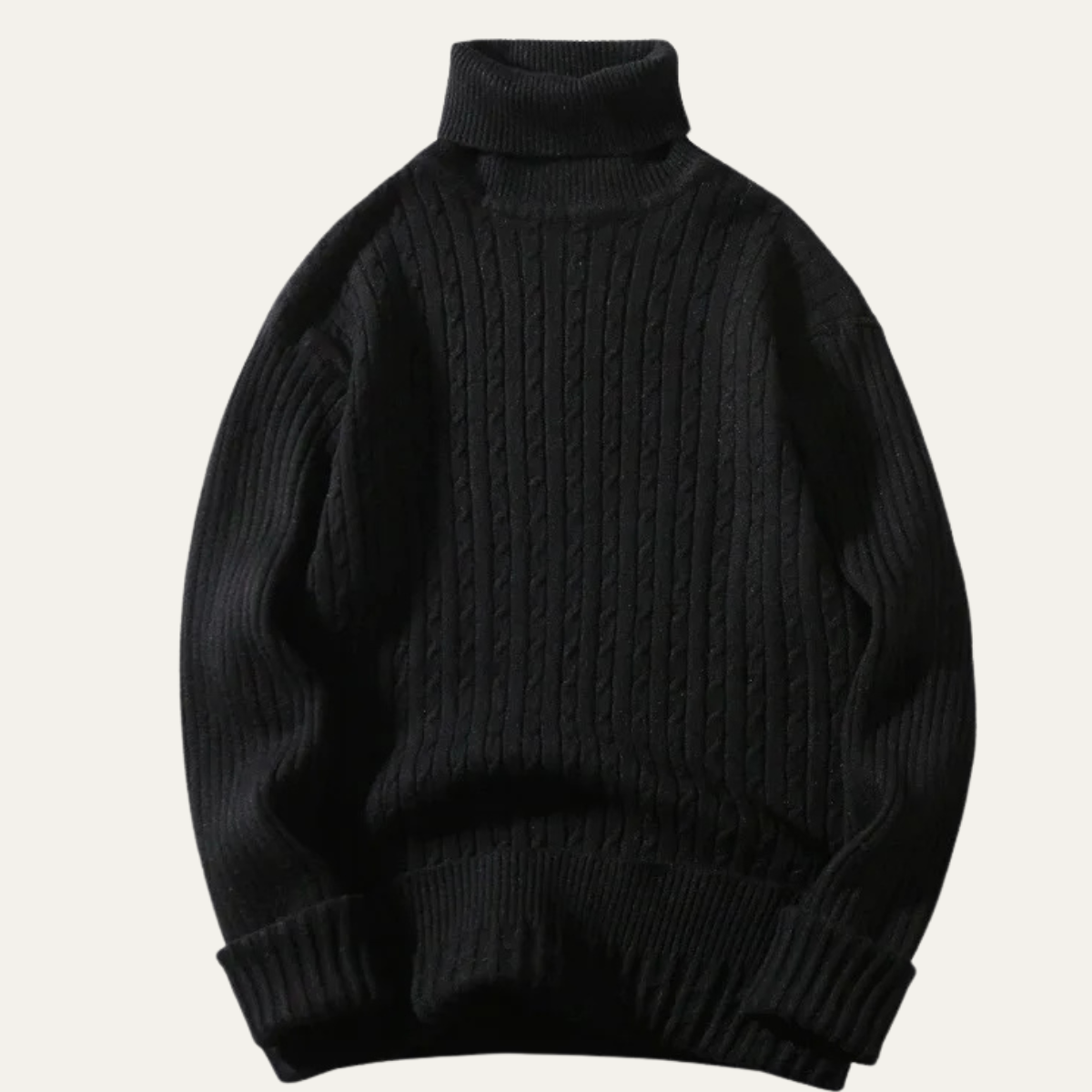 Men's Cable Knit Turtleneck Sweater Warm
