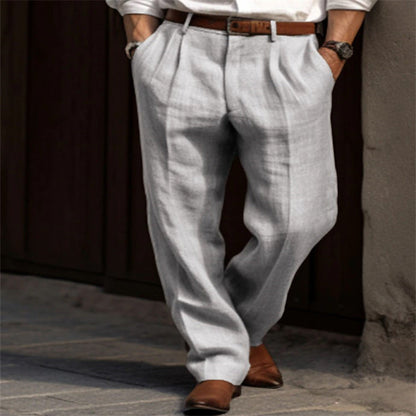 Men's Linen Pants Lightweight Beige