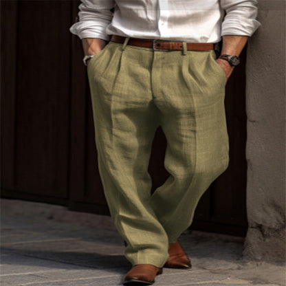 Men's Linen Pants Lightweight Beige