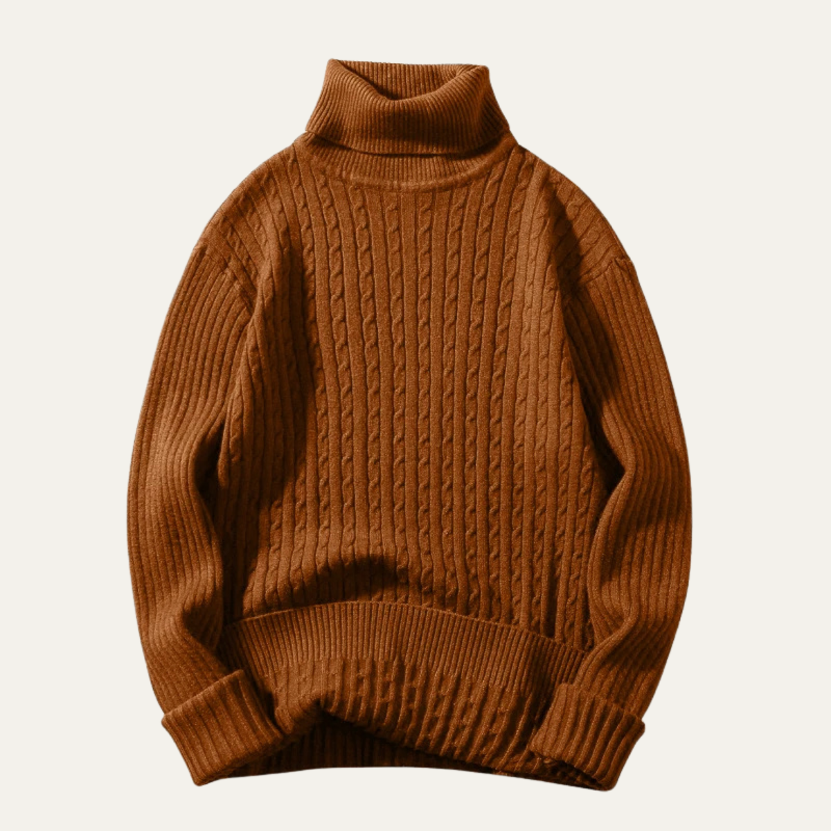 Men's Cable Knit Turtleneck Sweater Warm