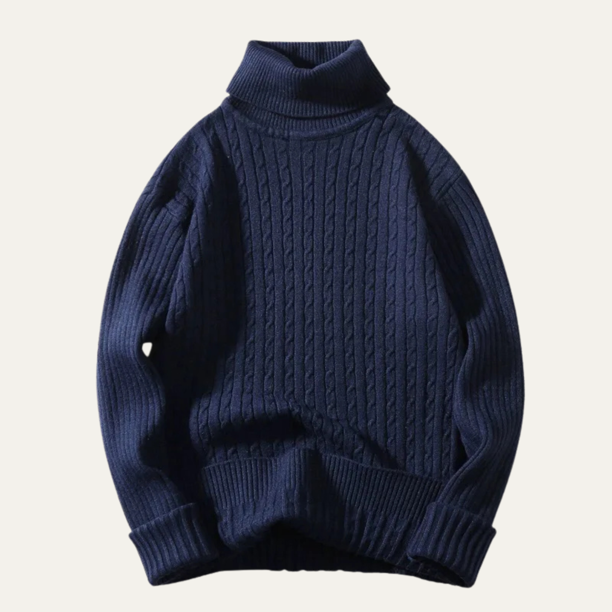 Men's Cable Knit Turtleneck Sweater Warm