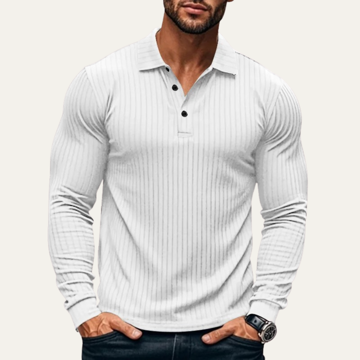 Men's Knitted Polo Shirt Ribbed Sorrento