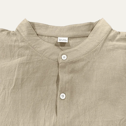 Mens Linen Two Piece Set Shirt Pants Casual