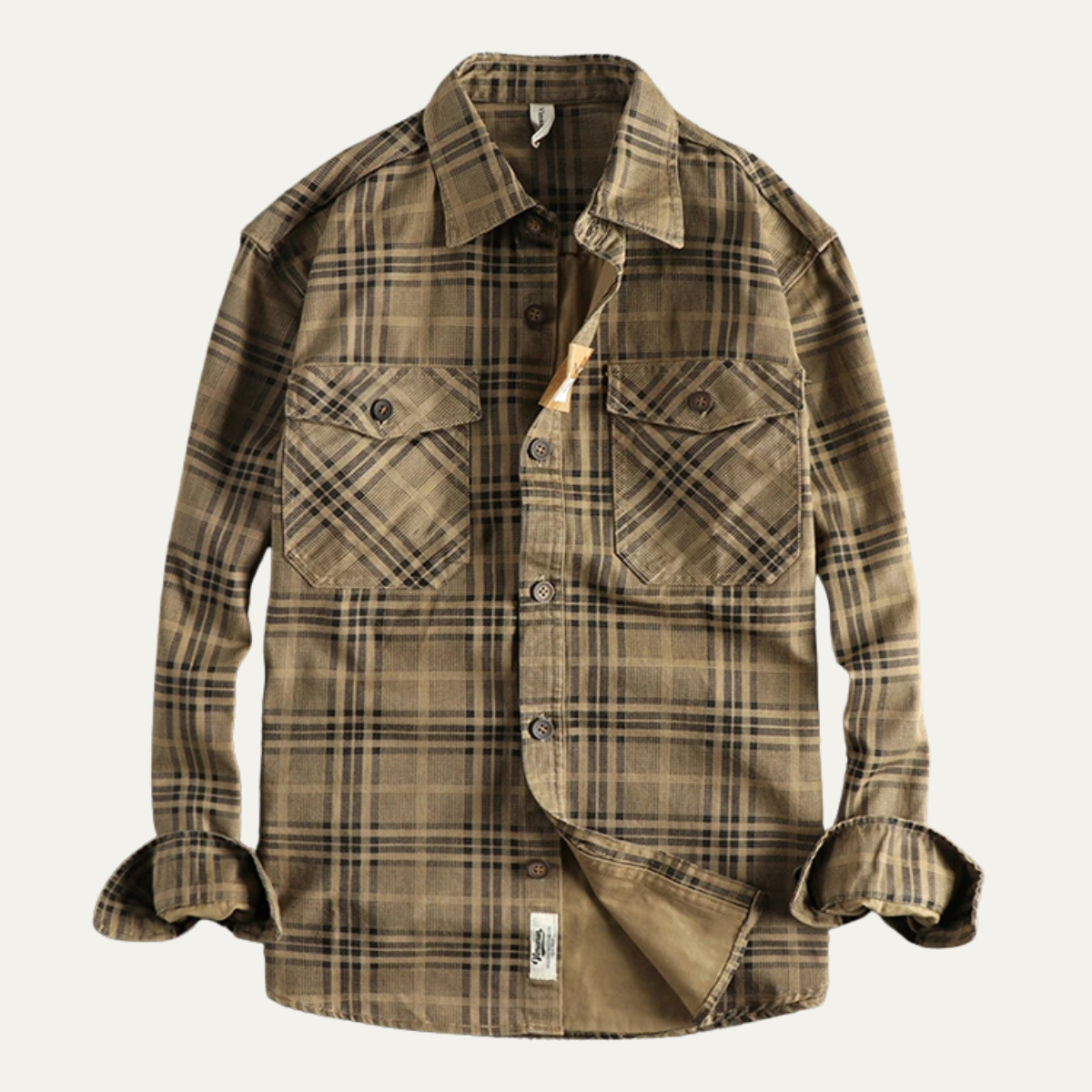 Men's Cotton Shirt Jacket Lightweight Checkered - Vonnera