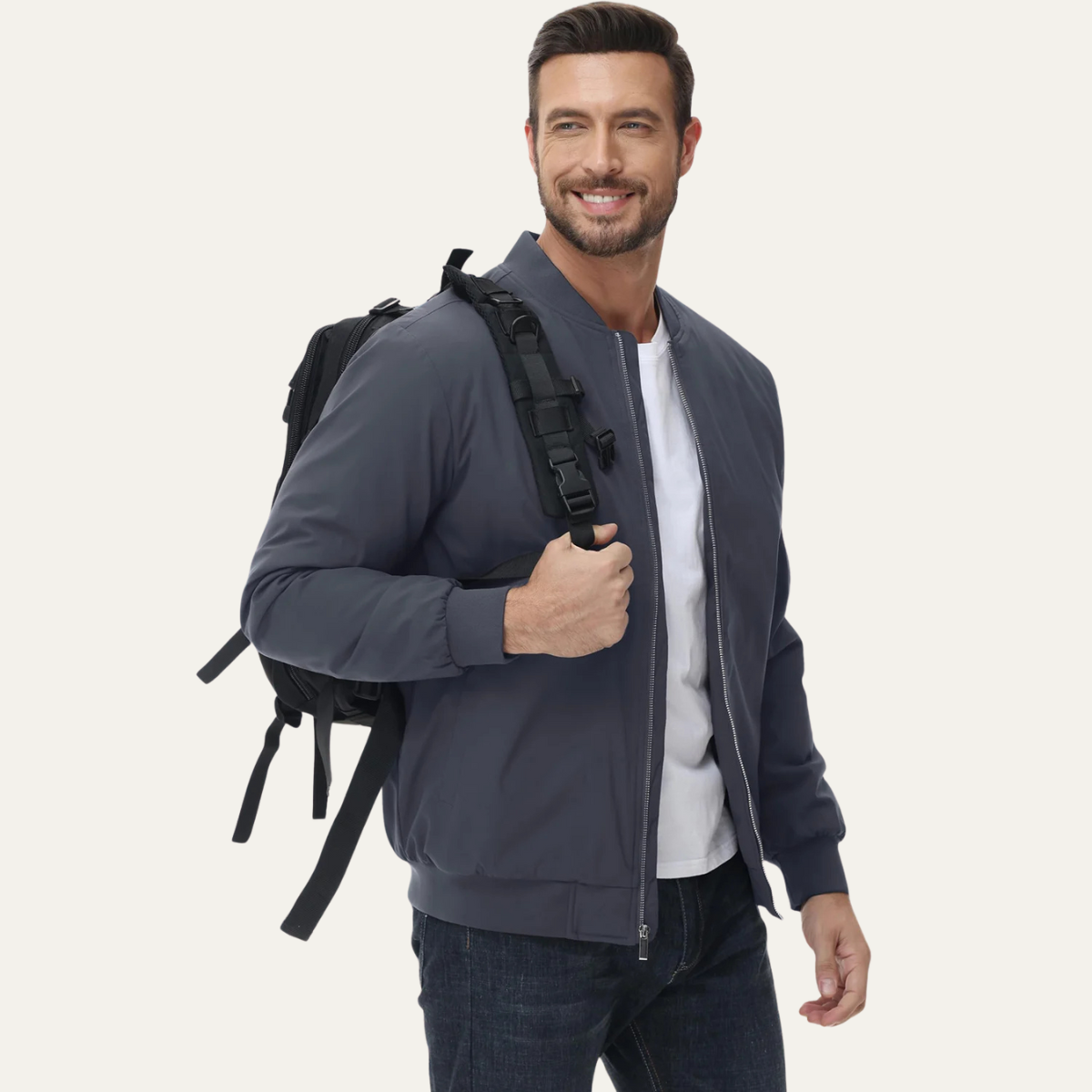 Men's Lightweight Zip Up Bomber Jacket