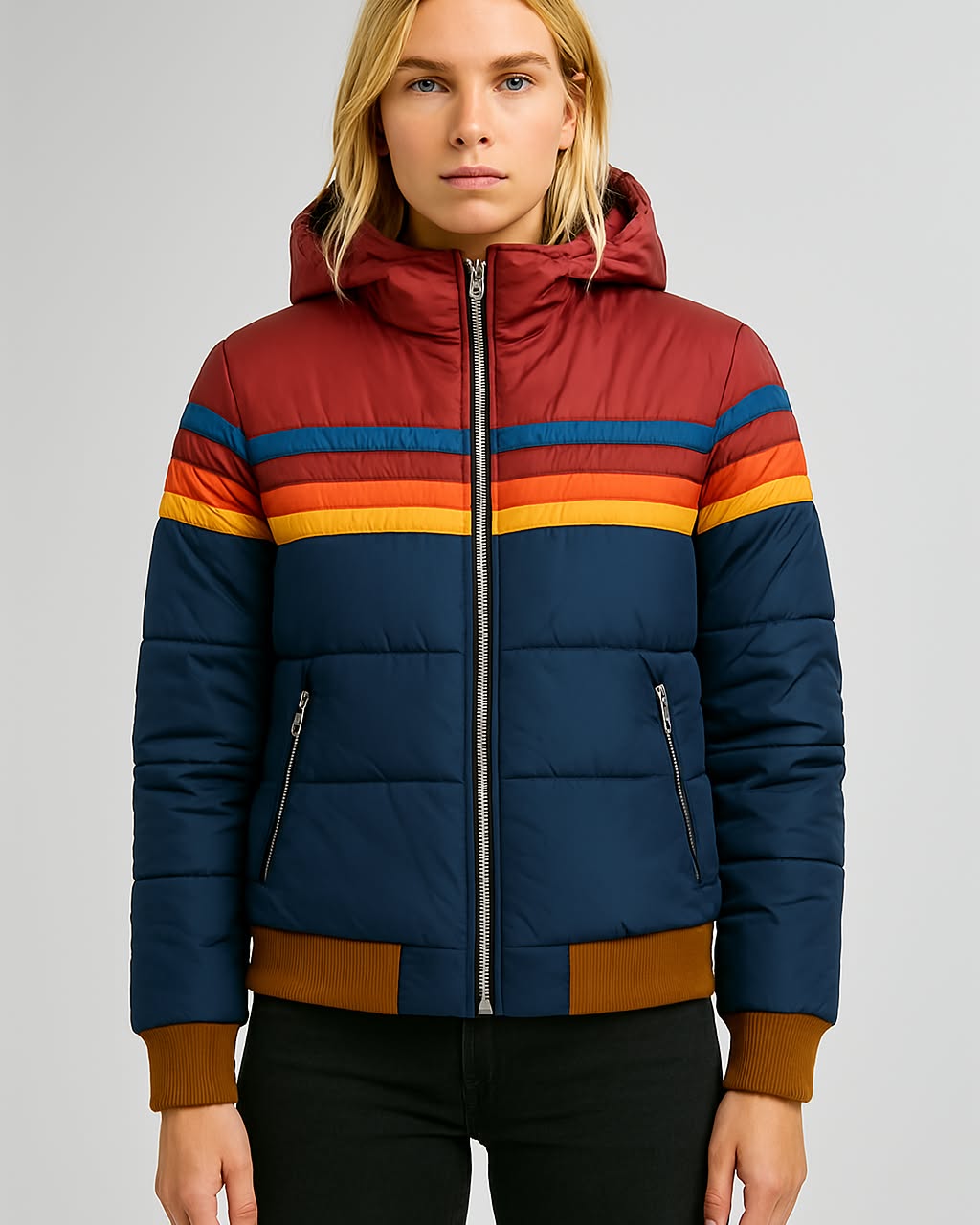 Women's Waterproof Puffer Jacket Hooded Winter Coat - Vonnera