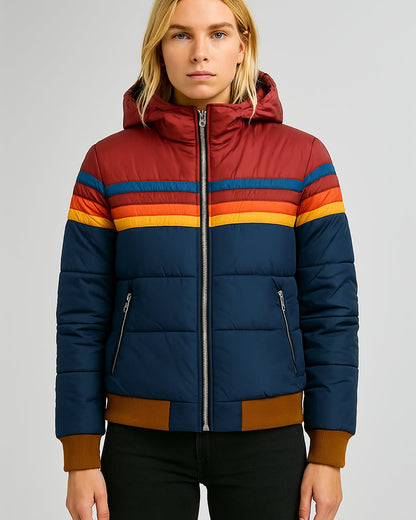 Women's Waterproof Puffer Jacket Hooded Winter Coat - Vonnera