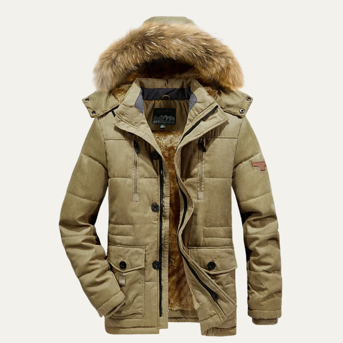 Men's Warm Winter Parka Jacket Fleece Lining - Vonnera