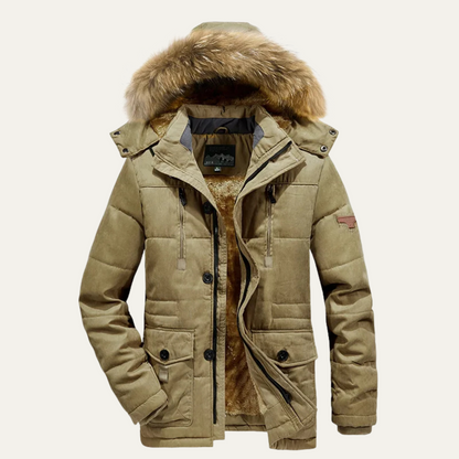 Men's Warm Winter Parka Jacket Fleece Lining - Vonnera