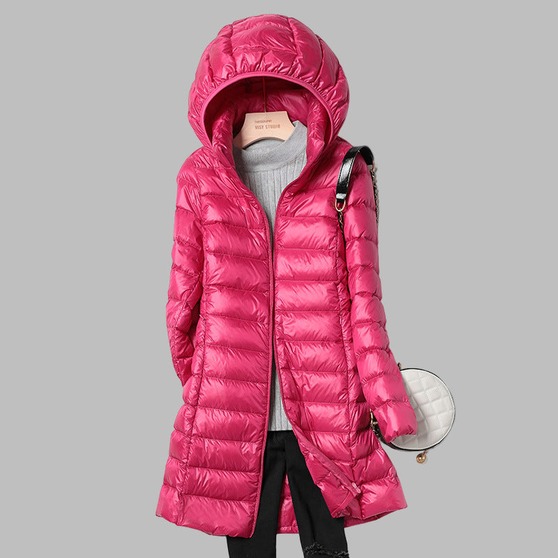 Women's Down Jacket Detachable Hood Insulated
