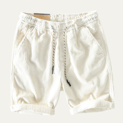 Men's Corduroy Shorts Comfortable Drawstring Beige