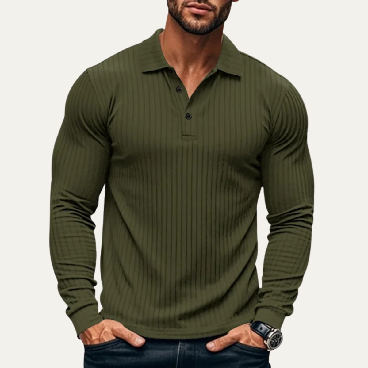 Men's Knitted Polo Shirt Ribbed Sorrento