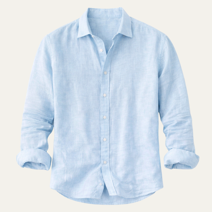 Men's Cotton Linen Shirt Casual Lapel Style