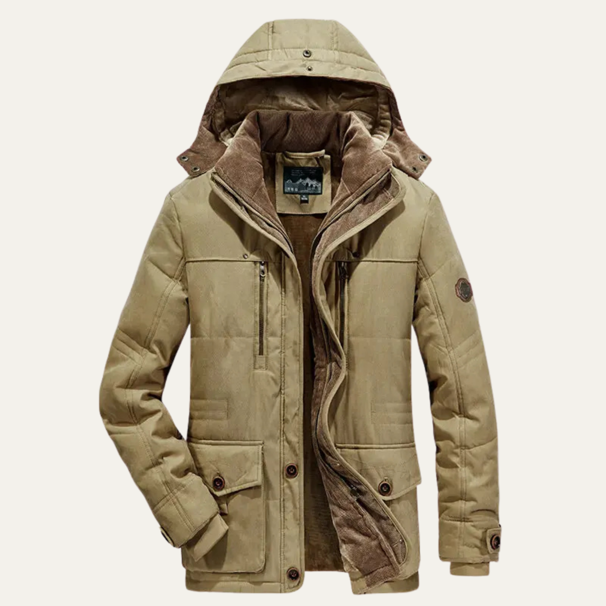 Men's Hooded Fleece Lined Winter Jacket - Vonnera