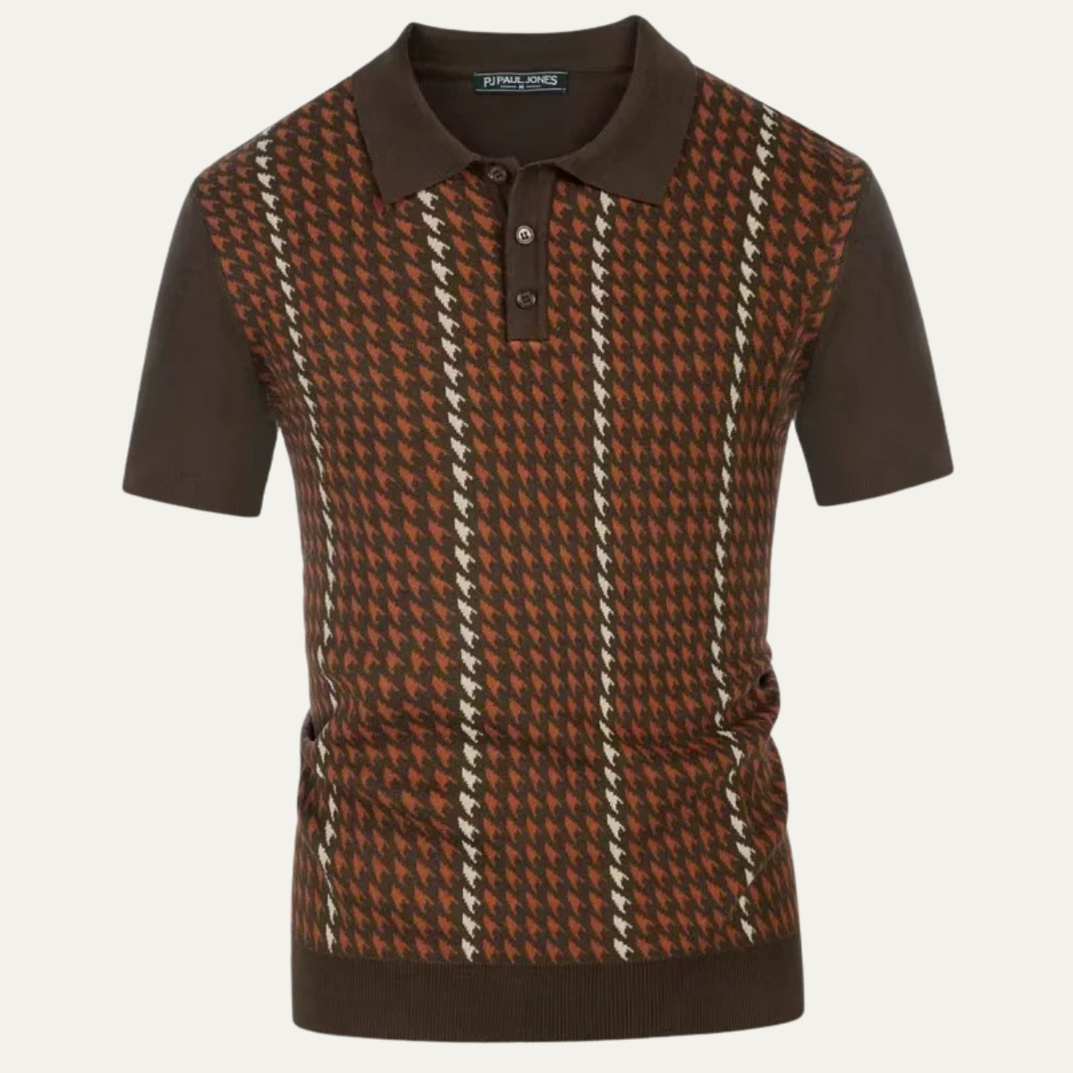 Amarone Men's Knit Polo Contrast Pattern Shirt