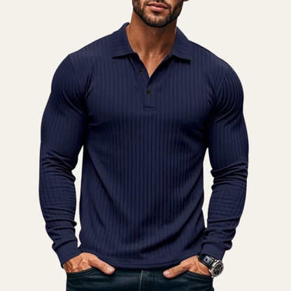 Men's Knitted Polo Shirt Ribbed Sorrento