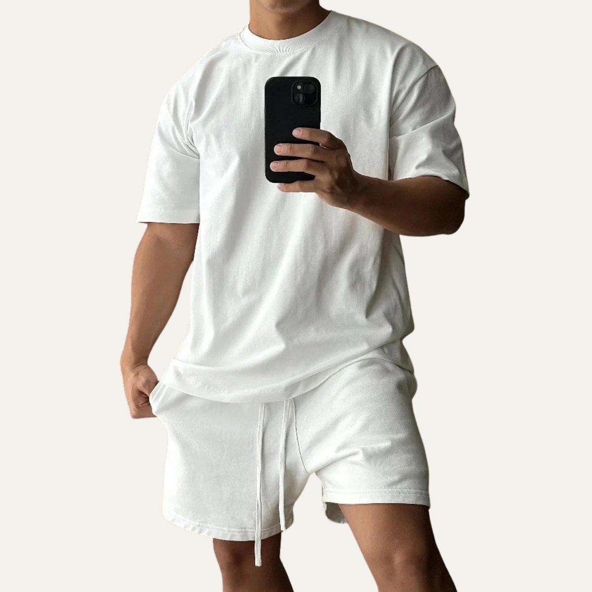 Men's Cotton T Shirt And Shorts Set
