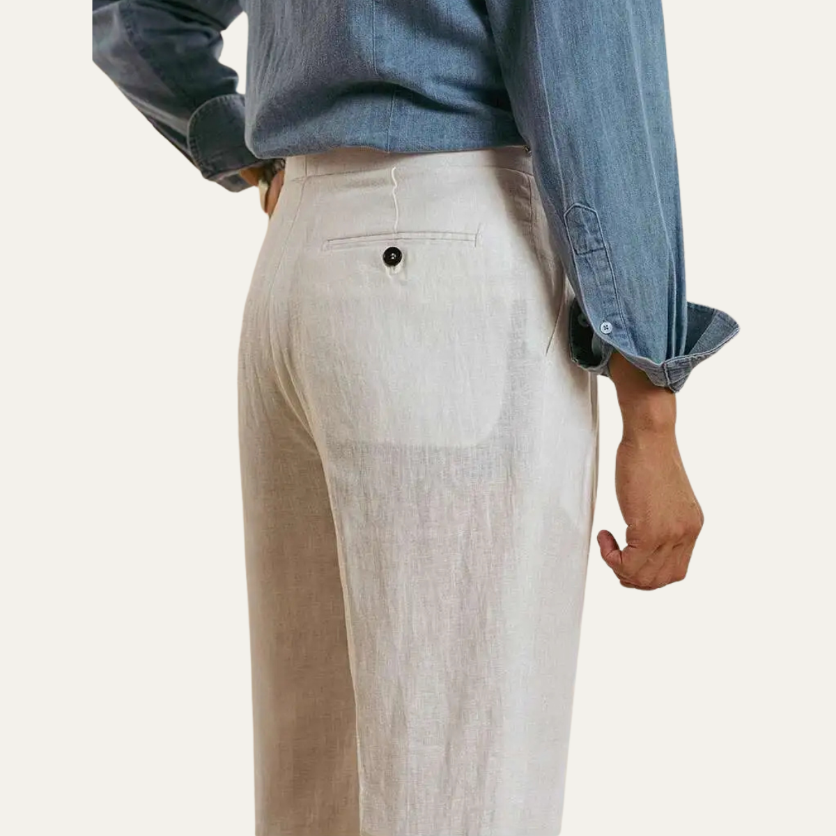 Men's Linen High Waist Dress Pants Vintage Style
