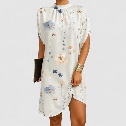Women's Mock Neck Batwing Midi Dress