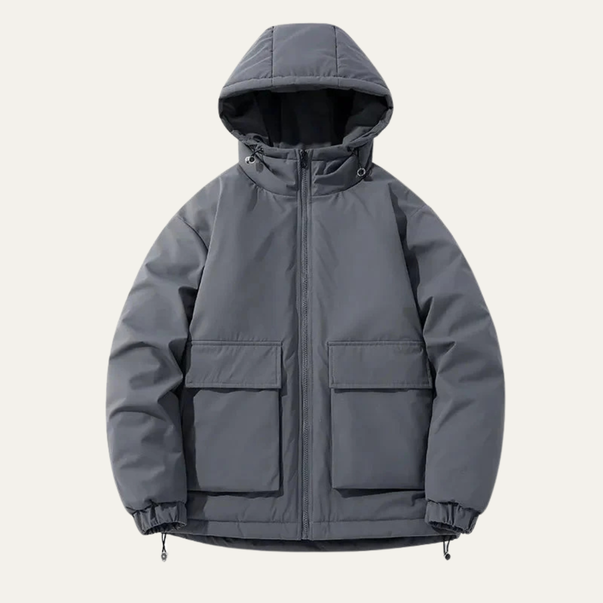 Men's Padded Puffer Jacket With Hood Warm Winter