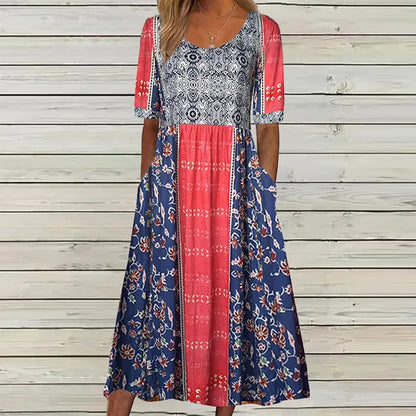 Women's High-Waist Dress with Side Pockets