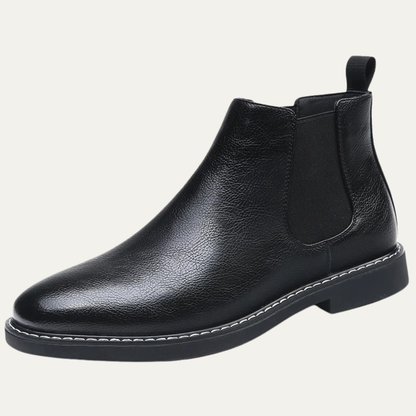 Vernaccia Men's Ankle Leather Shoes Pointed Toe Retro Style