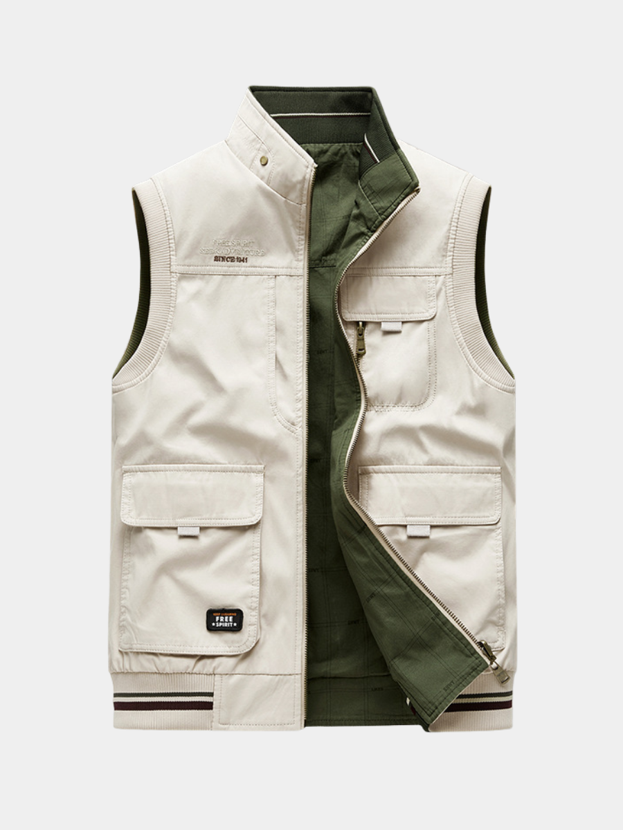 Men's Multi Pocket Zip Vest - Vonnera